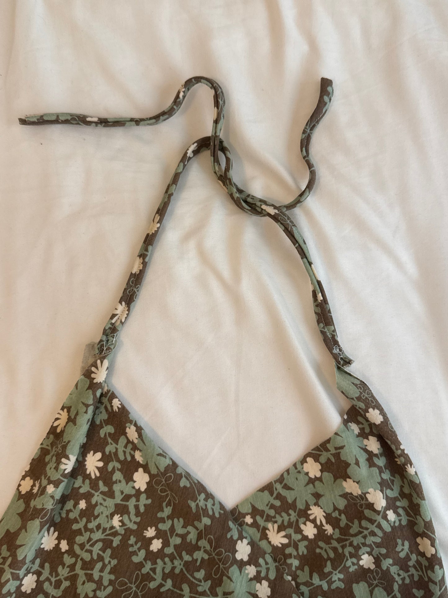 Brown and Green Floral Halter