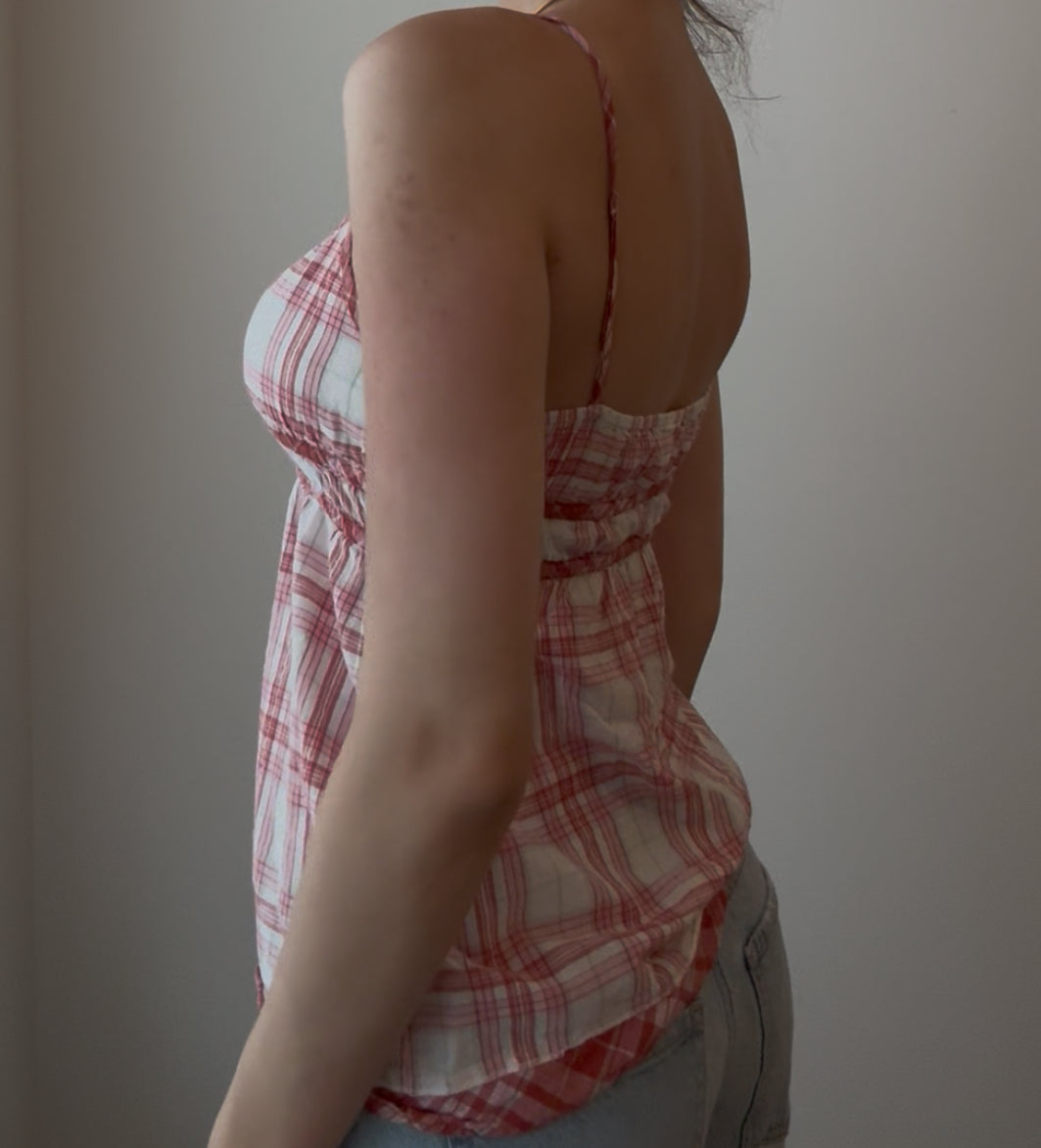 Red and Pink Plaid Cami