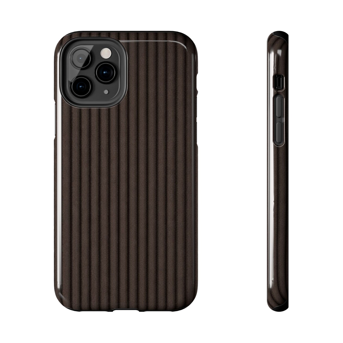 Ribbed Dark Brown Tough Phone Case – Slim Protective Mobile Cover