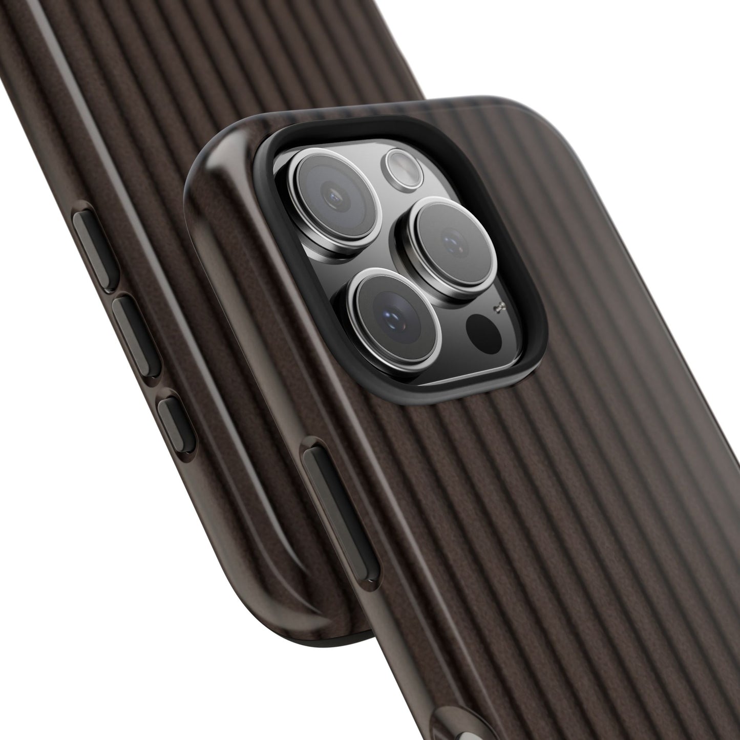 Ribbed Dark Brown Tough Phone Case – Slim Protective Mobile Cover