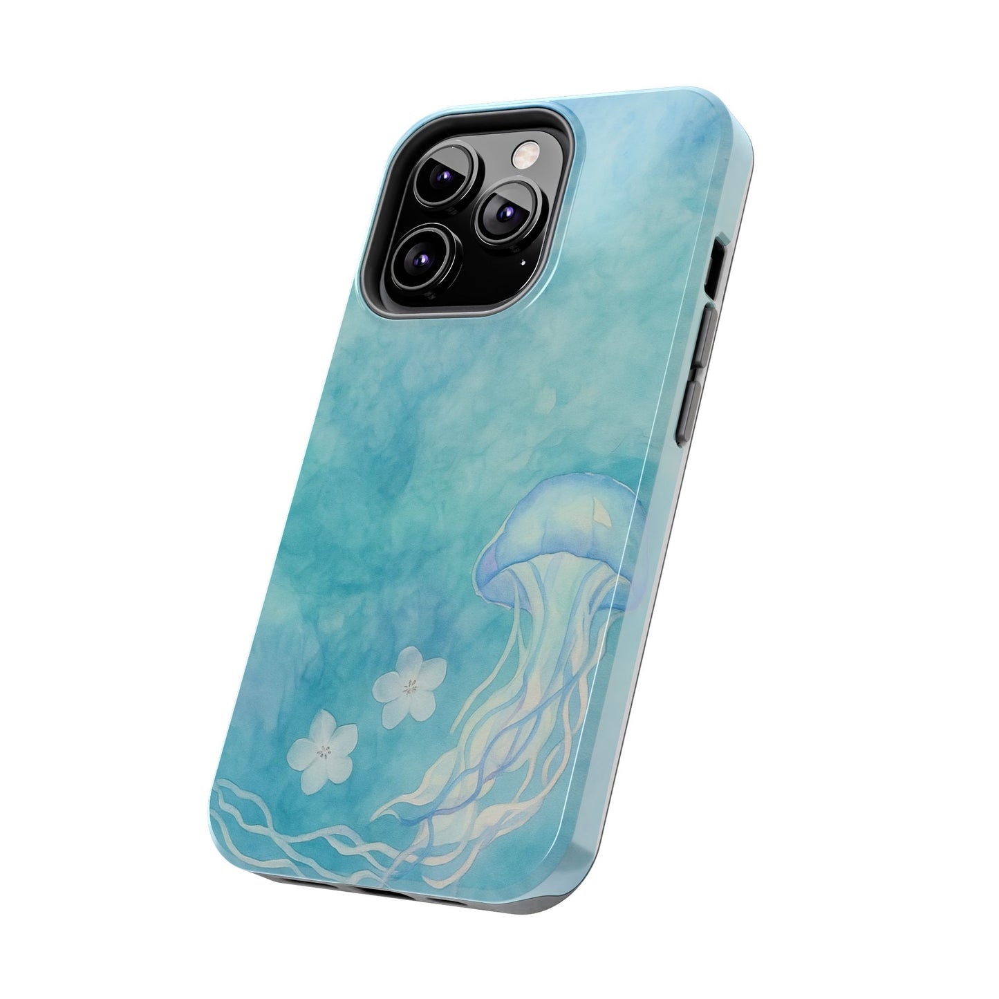 Sea-Blue Jellyfish - Protective Phone Case