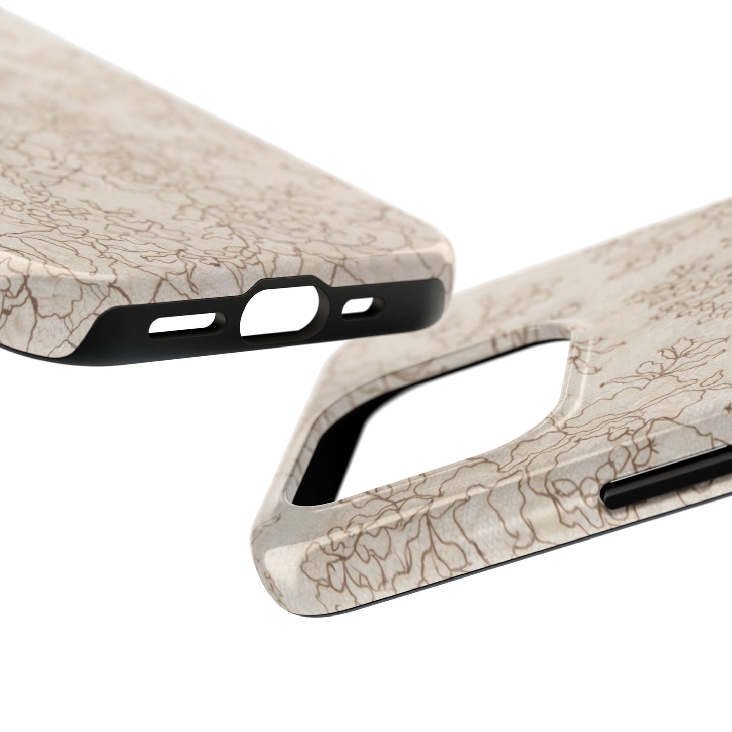 Vintage Beige Lace - Protective Phone Case