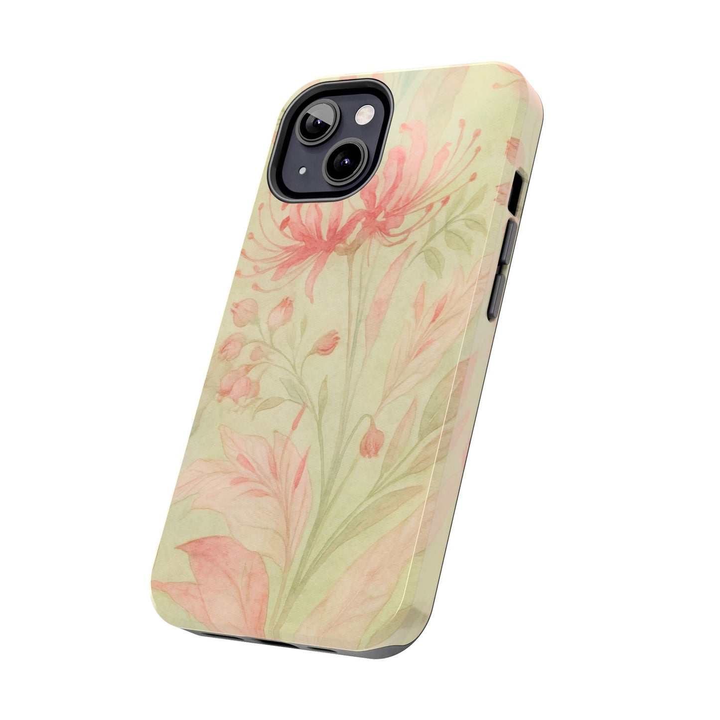 Pink Mint Floral - Protective Phone Case