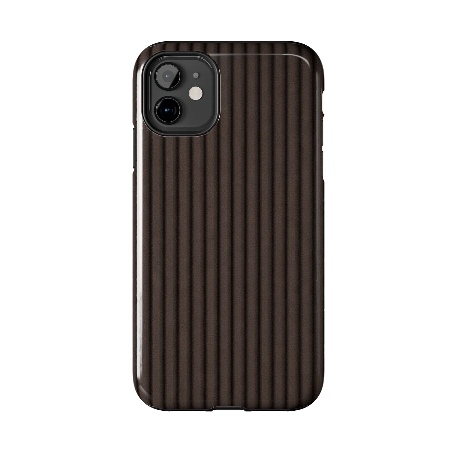 Ribbed Dark Brown Tough Phone Case – Slim Protective Mobile Cover