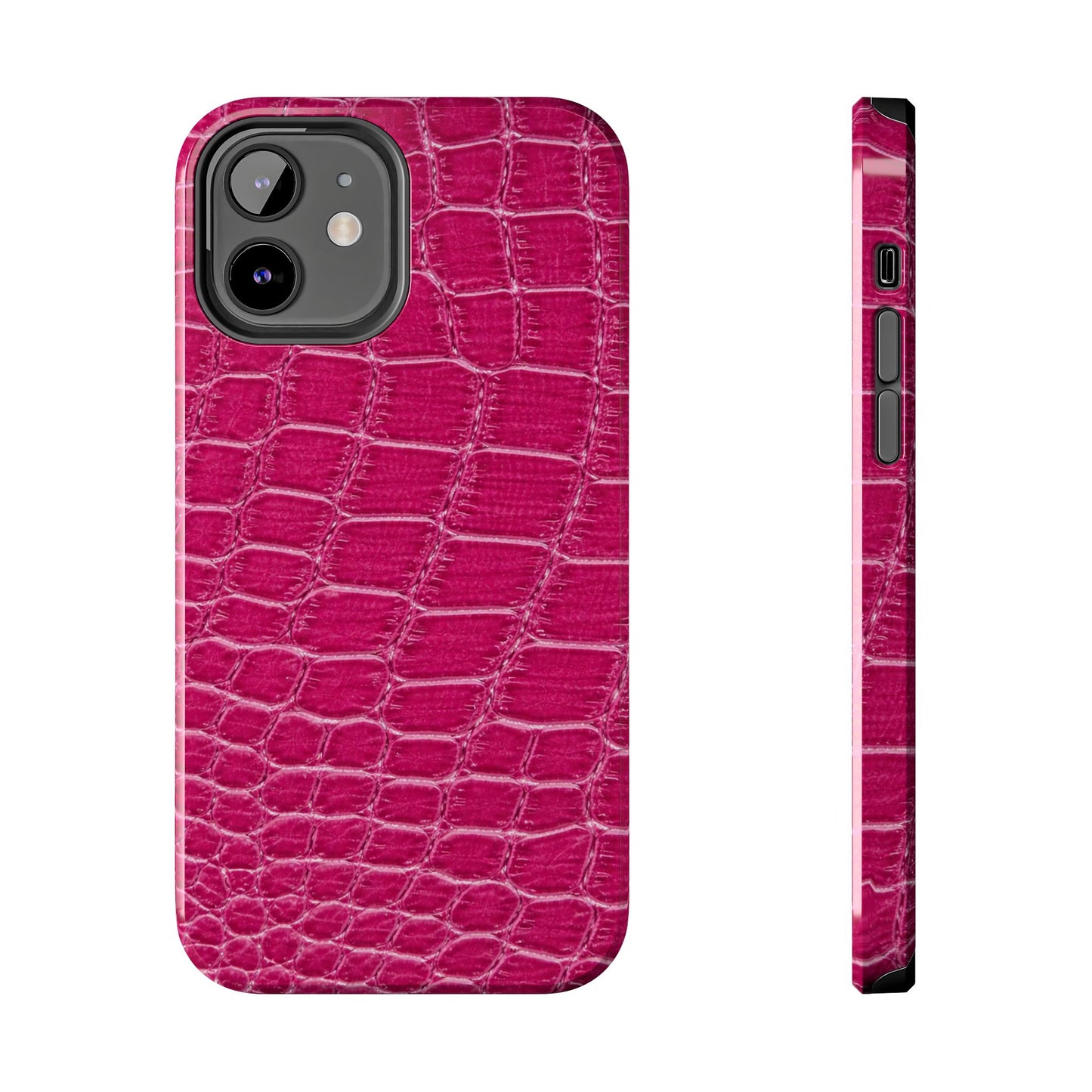 Pink Crocodile Pattern - Protective Phone Case