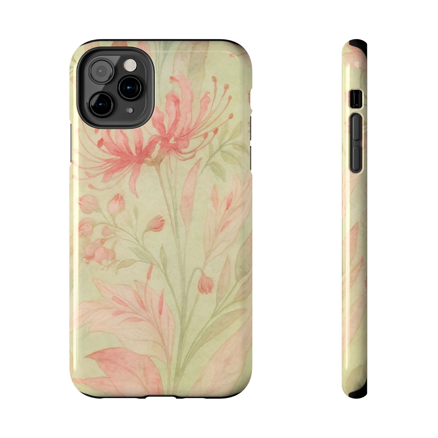 Pink Mint Floral - Protective Phone Case