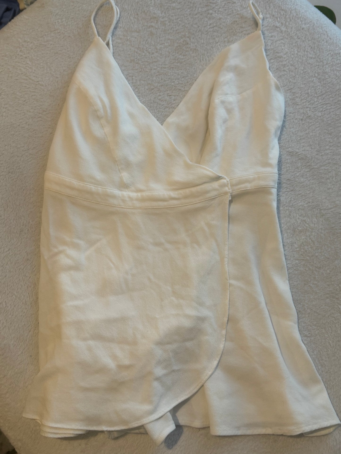 Off-White Fitted Top with Lace