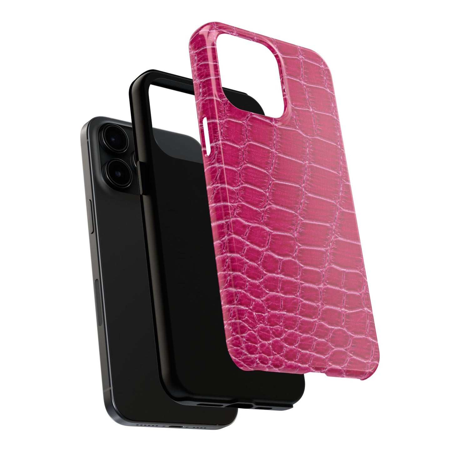 Pink Crocodile Pattern - Protective Phone Case