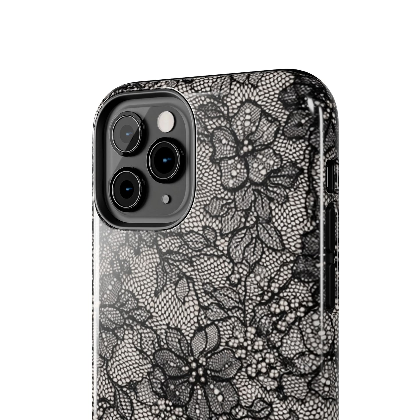 Black Floral Lace - Protective Phone Case