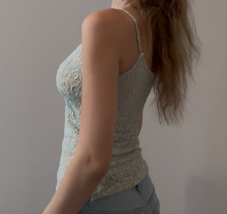 Lace Cami Top with Ruching