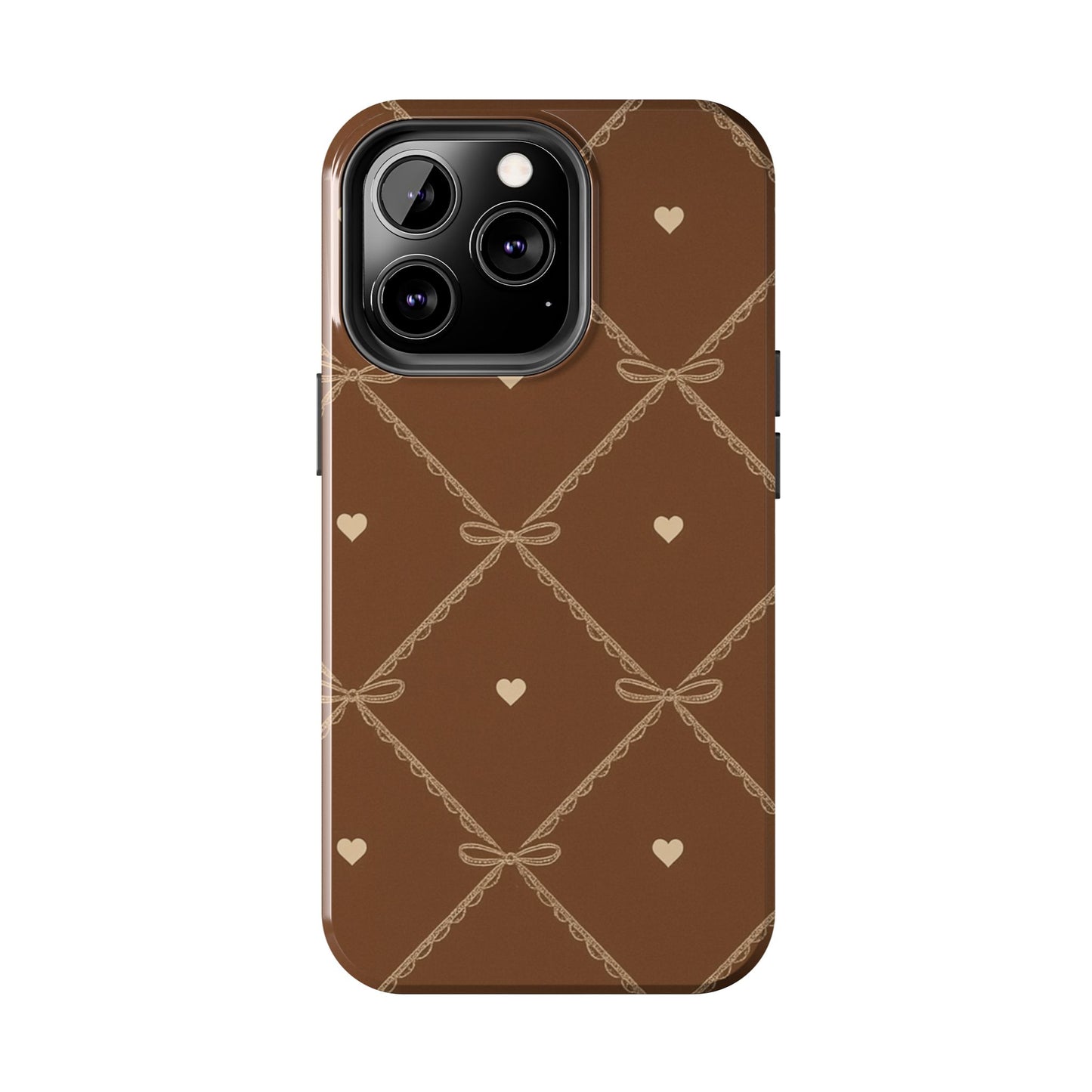 Chocolate Heart Ribbon - Protective Phone Case