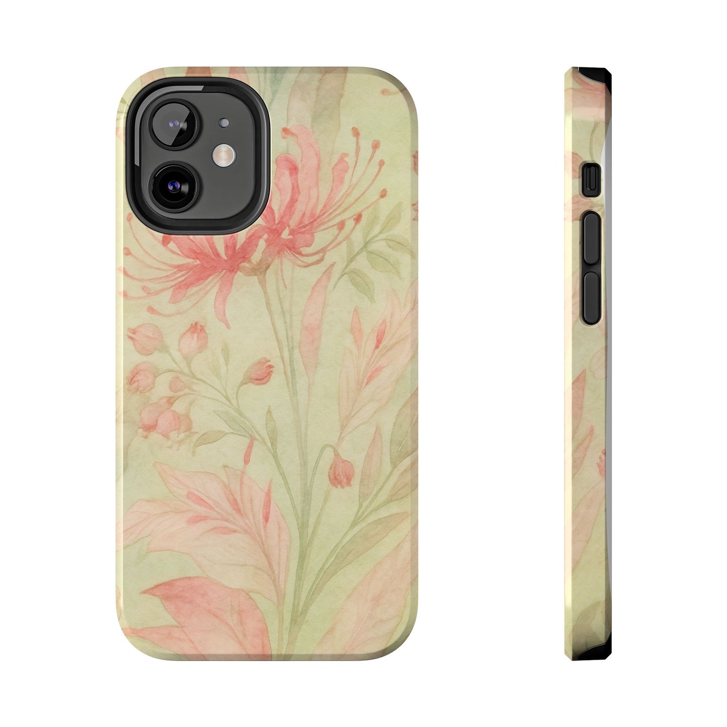 Pink Mint Floral - Protective Phone Case