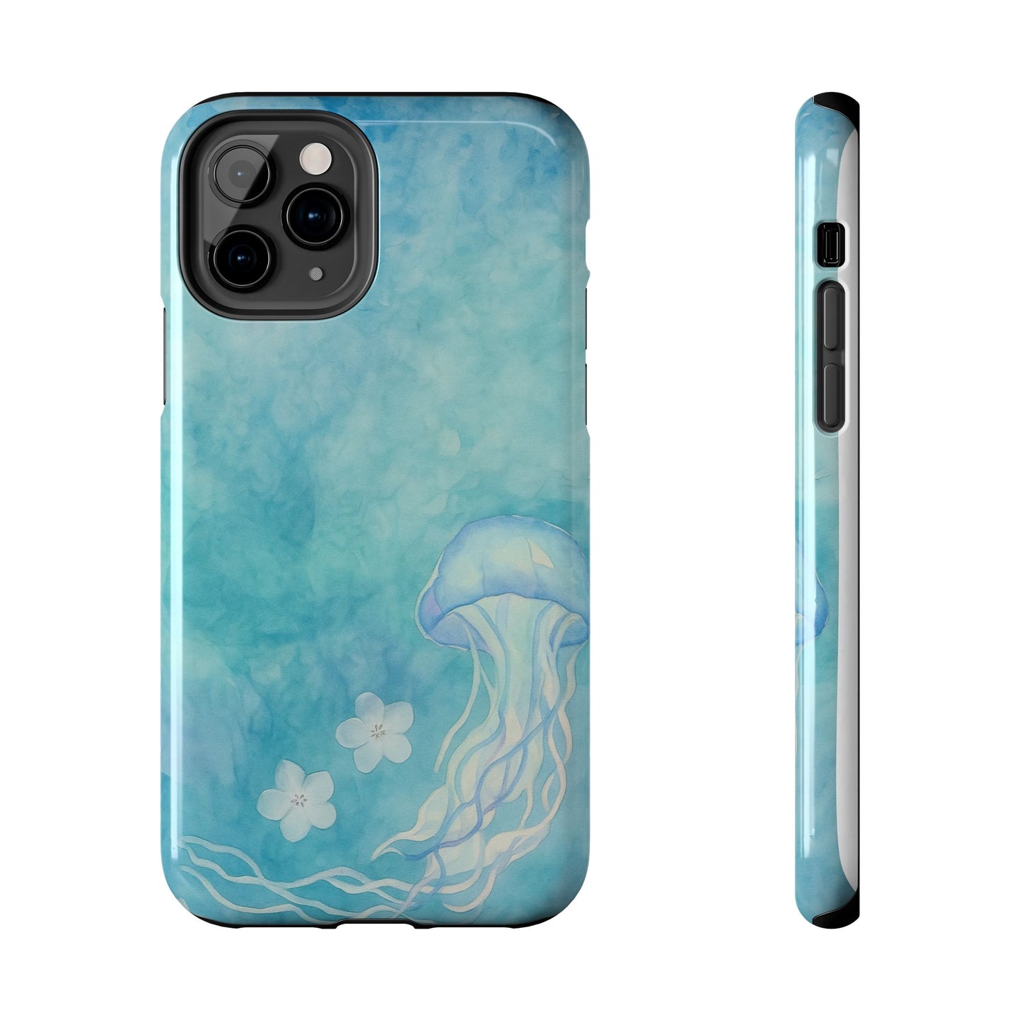 Sea-Blue Jellyfish - Protective Phone Case