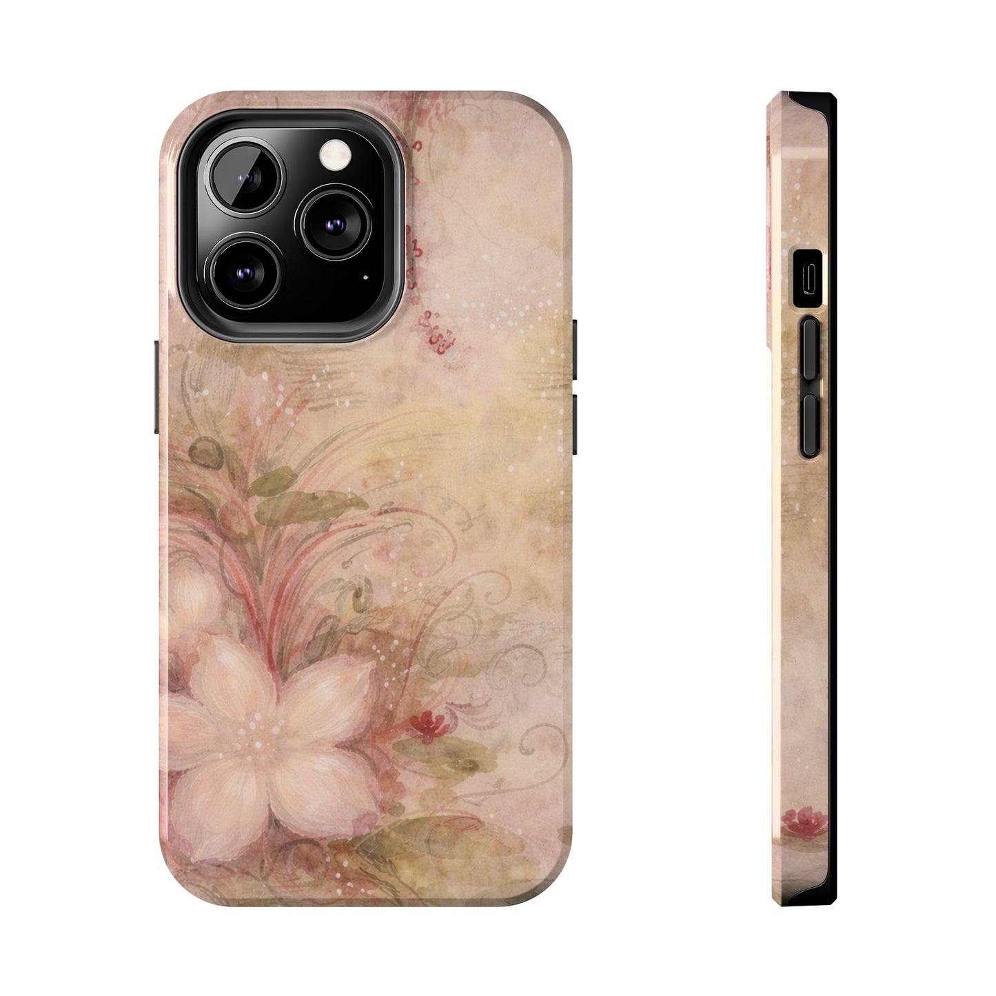 Antique Watercolor Floral - Protective Phone Case