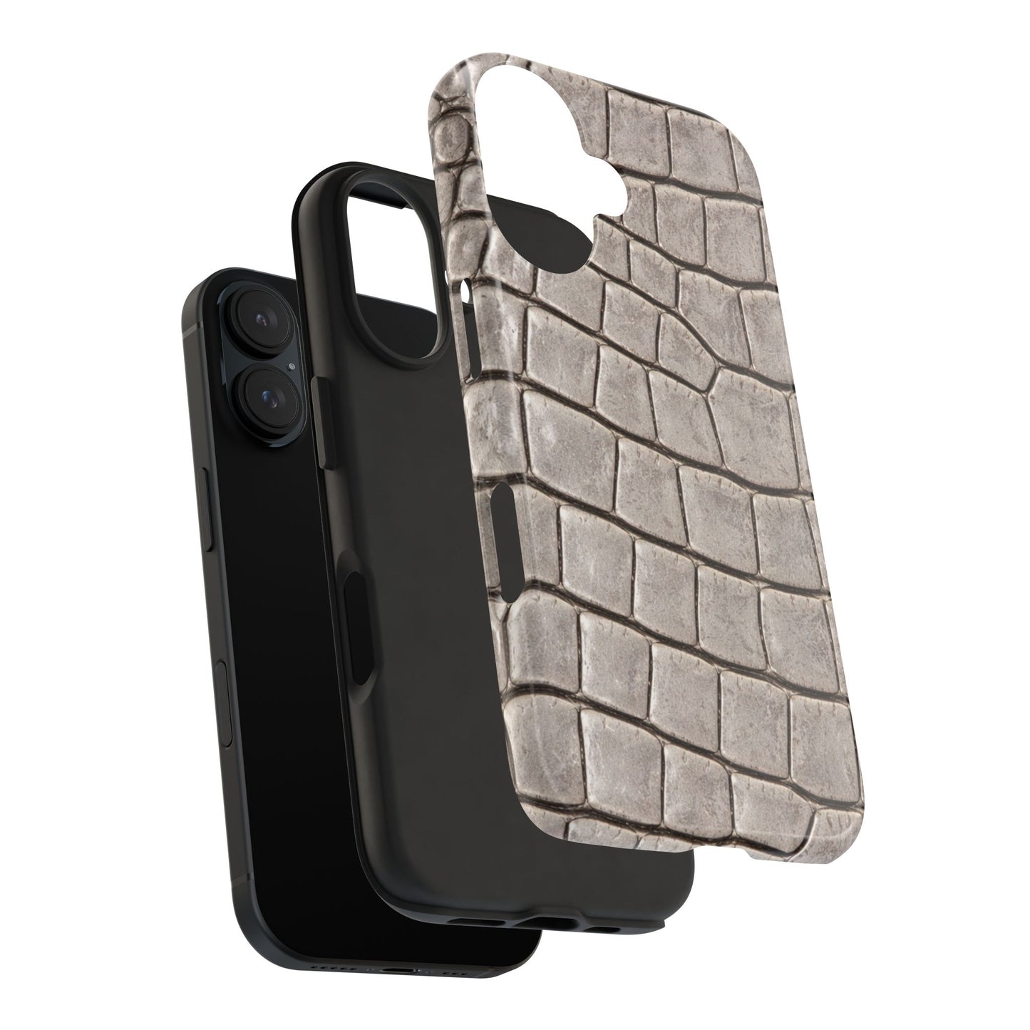 2000s Grey Crocodile - Protective Phone Case