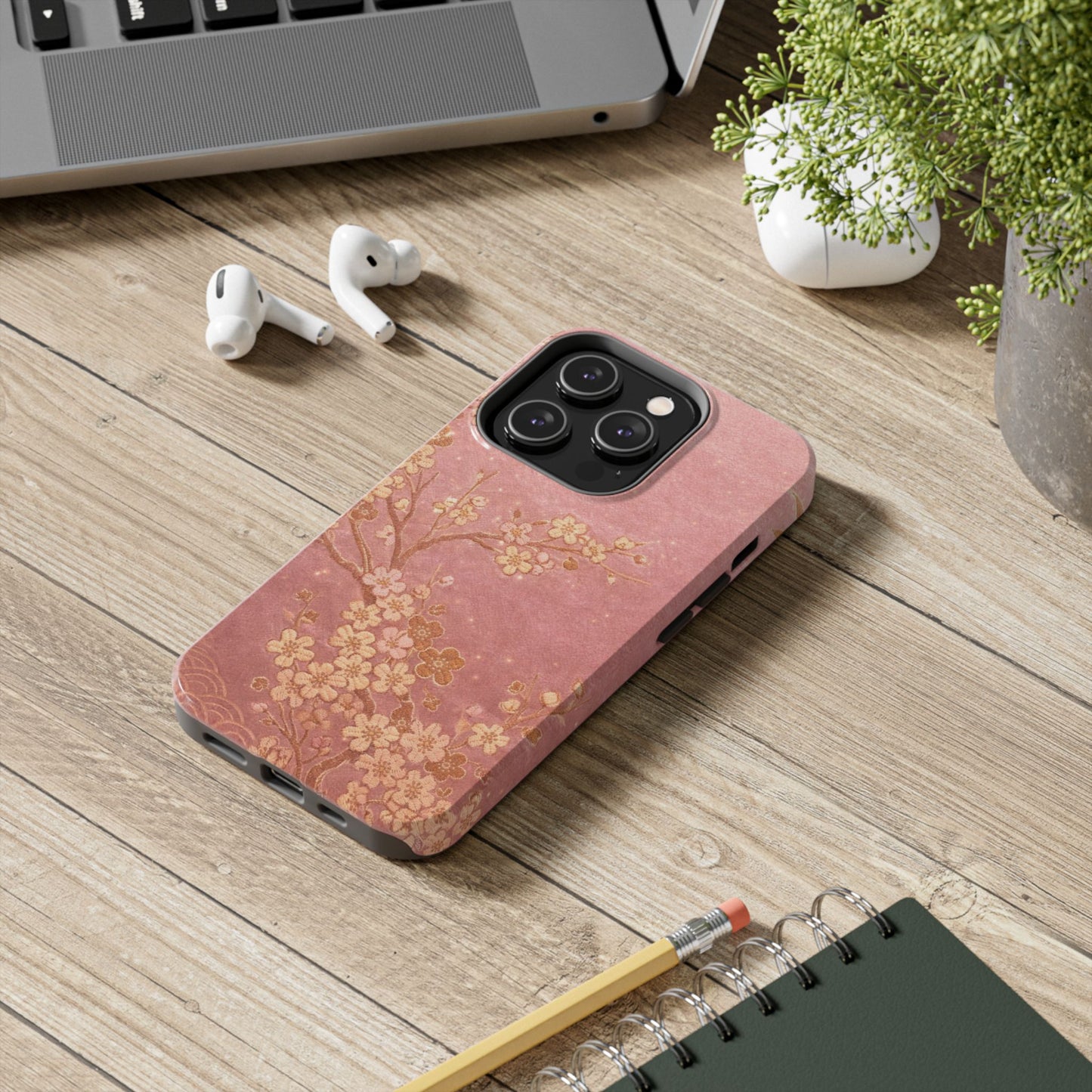 Pink Gold Cherry Blossom - Protective Phone Case