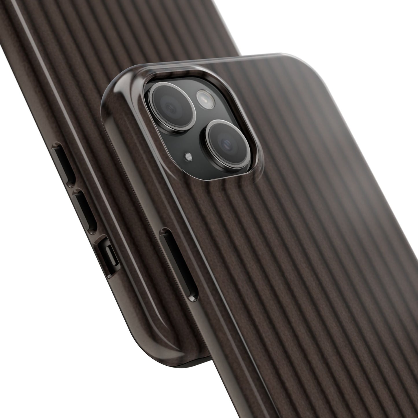 Ribbed Dark Brown Tough Phone Case – Slim Protective Mobile Cover