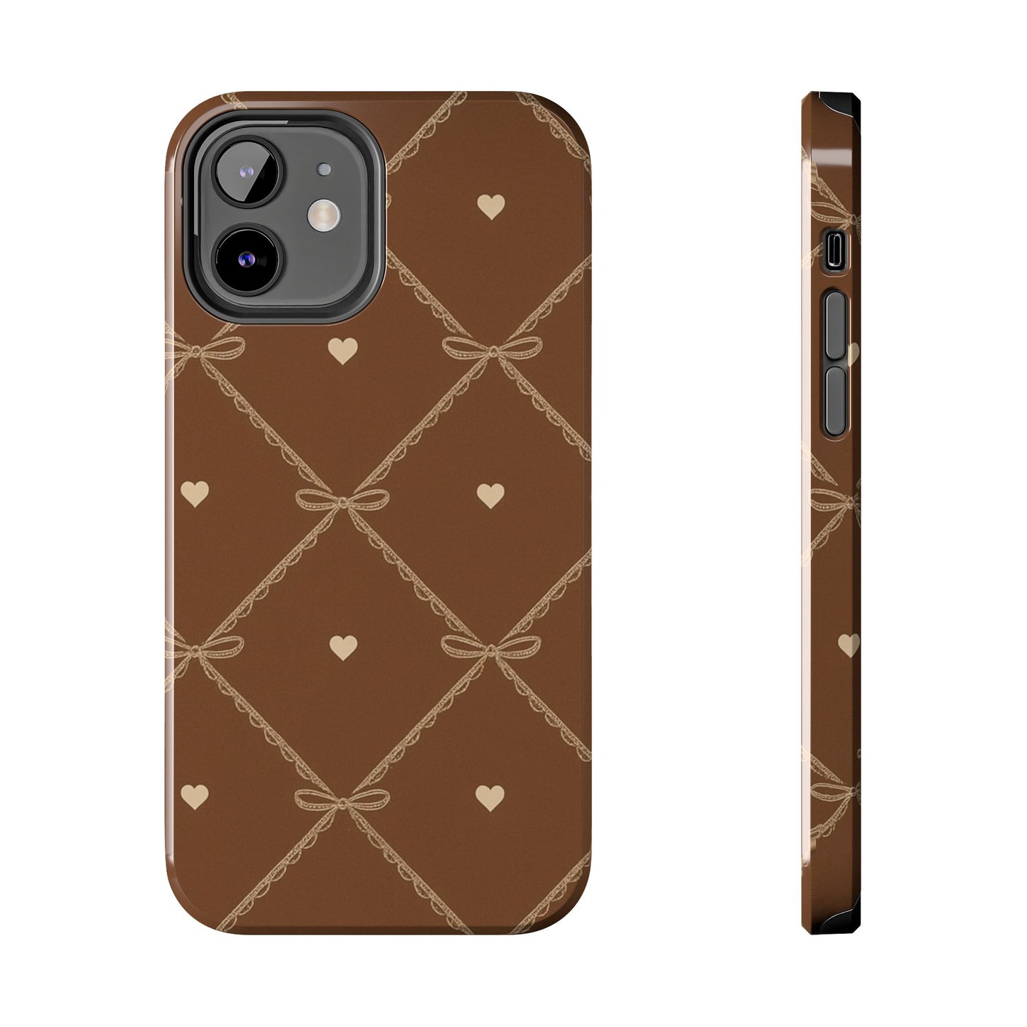 Chocolate Heart Ribbon - Protective Phone Case