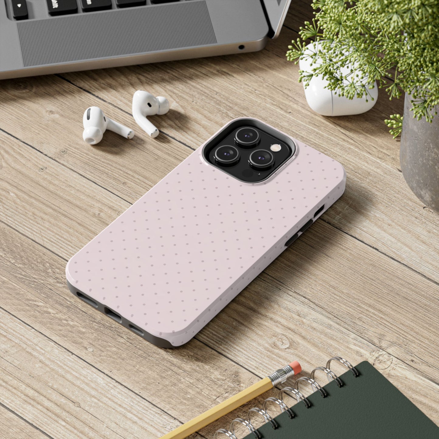 Blush Pink Polka Dot - Protective Phone Case