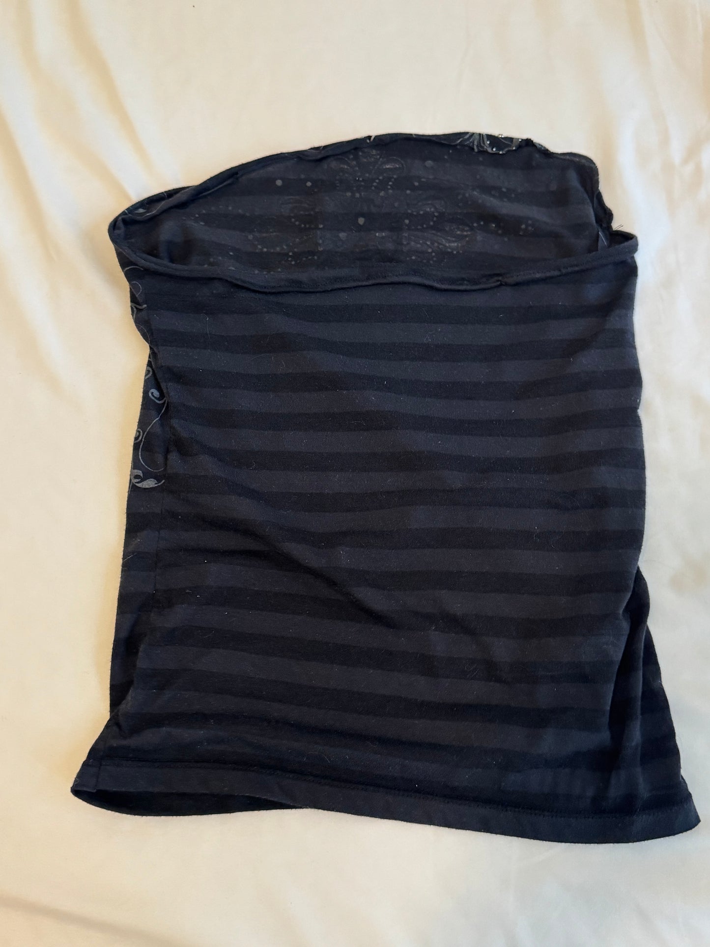 Black Cross Tube Top with Sequins