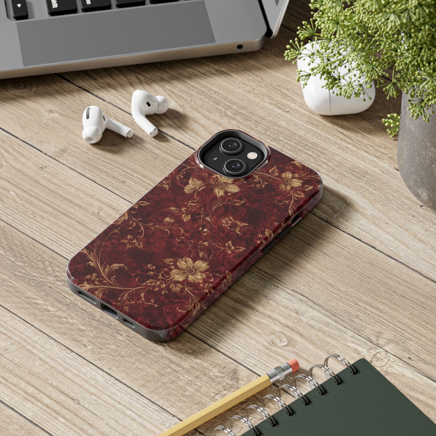 Floral Burgundy - Protective Phone Case