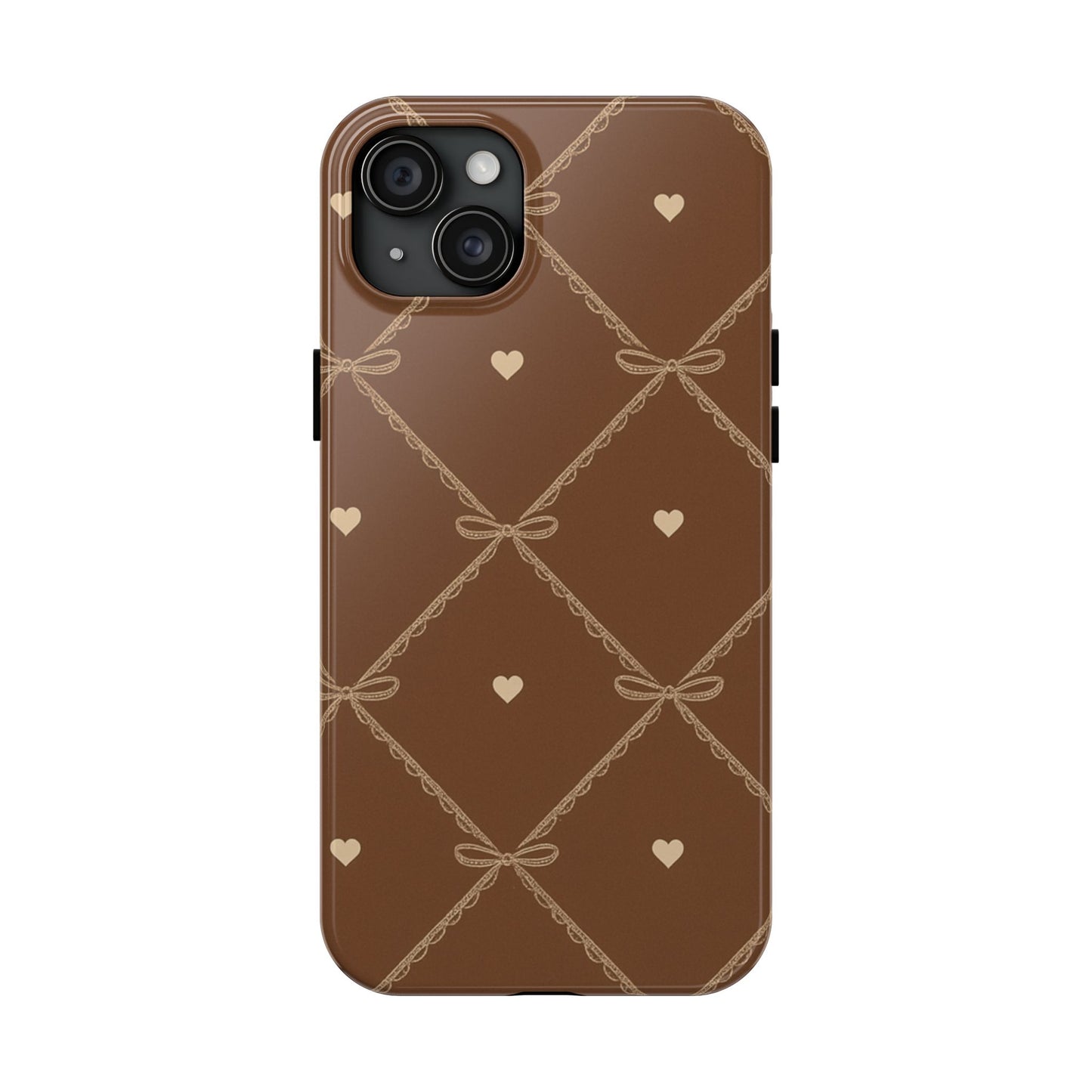 Chocolate Heart Ribbon - Protective Phone Case