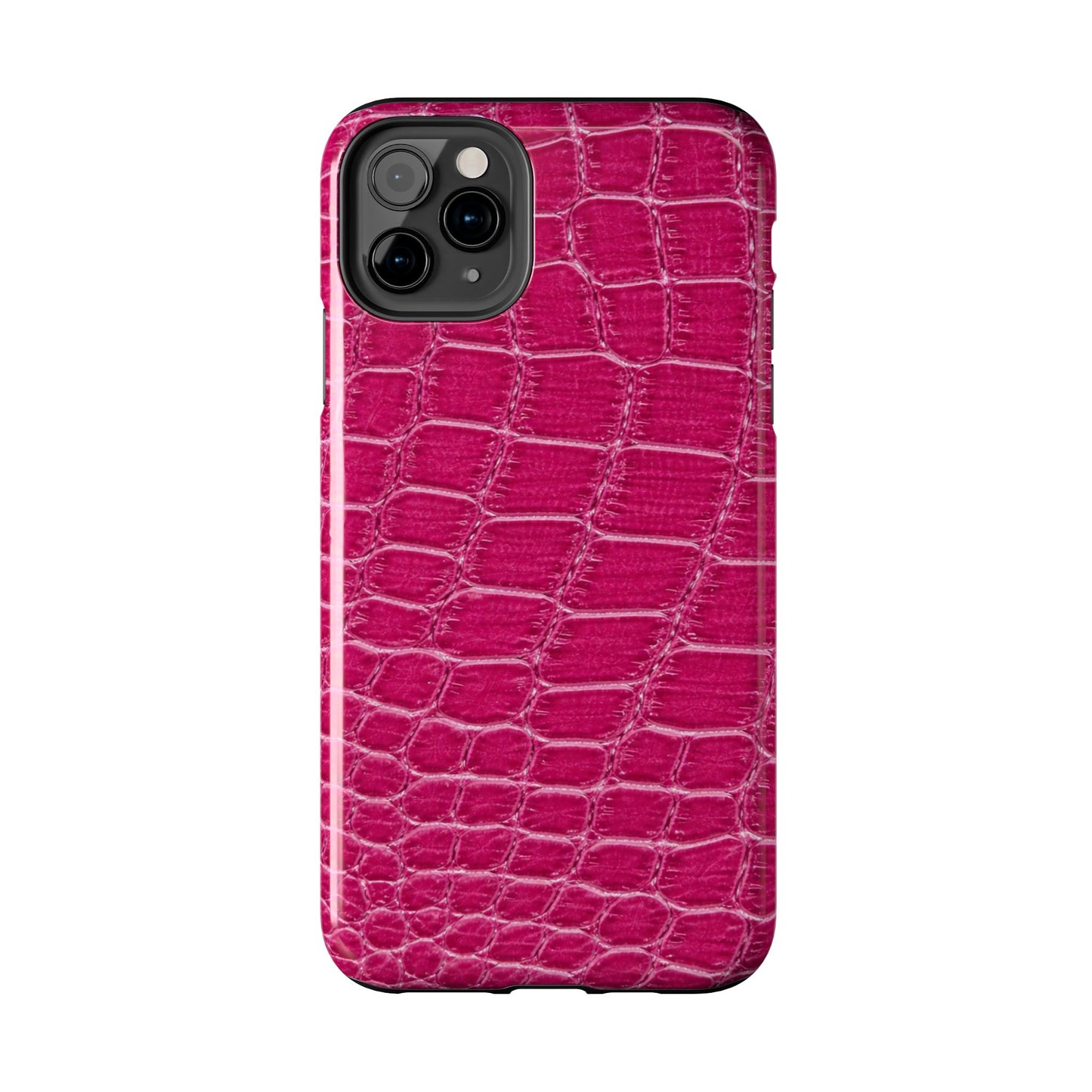 Pink Crocodile Pattern - Protective Phone Case