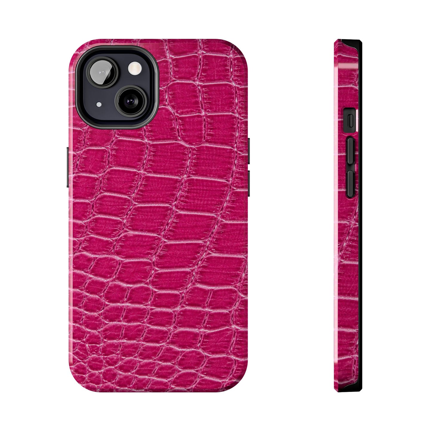 Pink Crocodile Pattern - Protective Phone Case