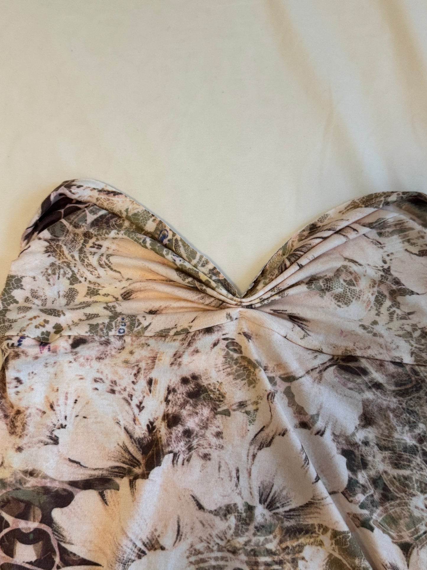 Floral Beige Tube Top