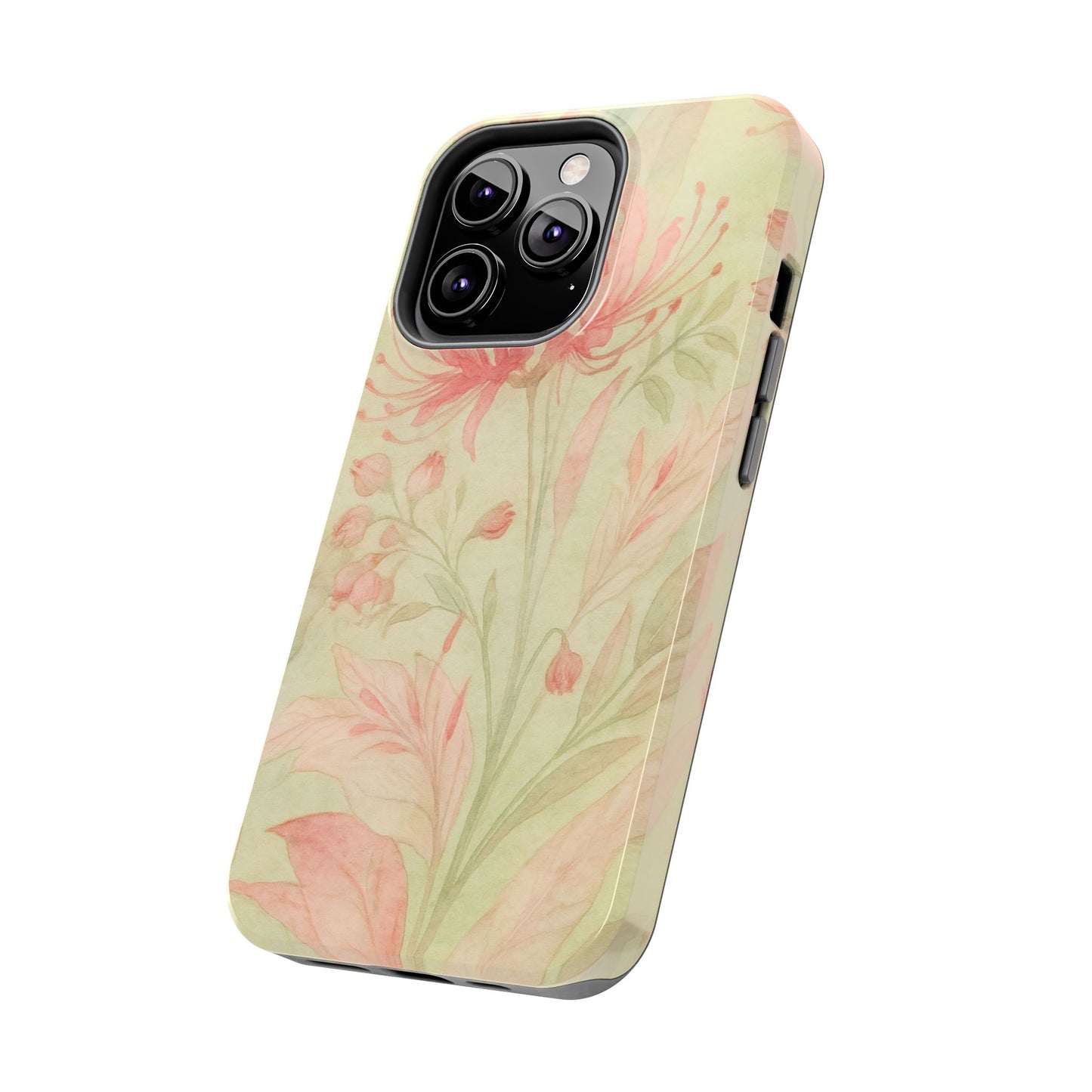 Pink Mint Floral - Protective Phone Case