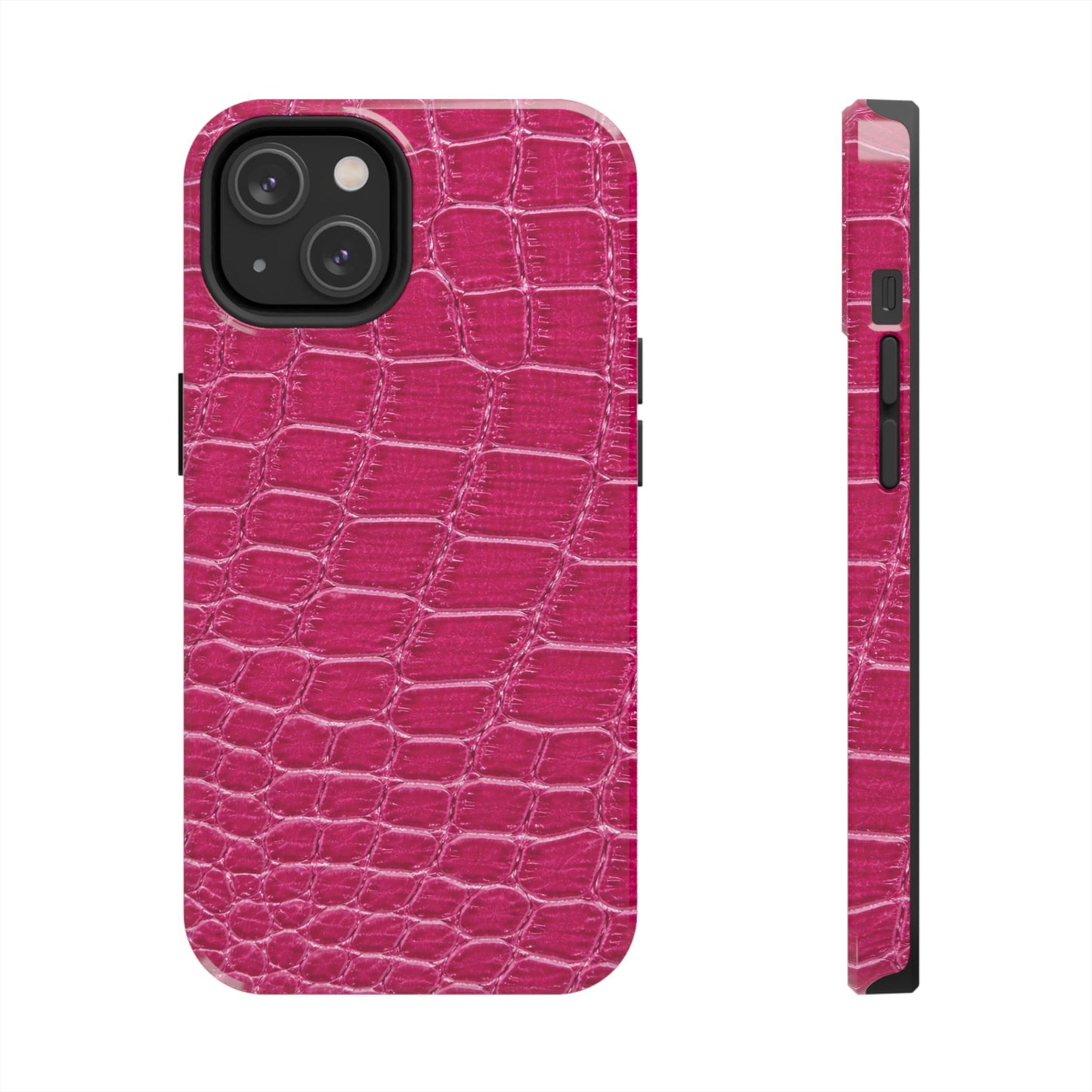 Pink Crocodile Pattern - Protective Phone Case