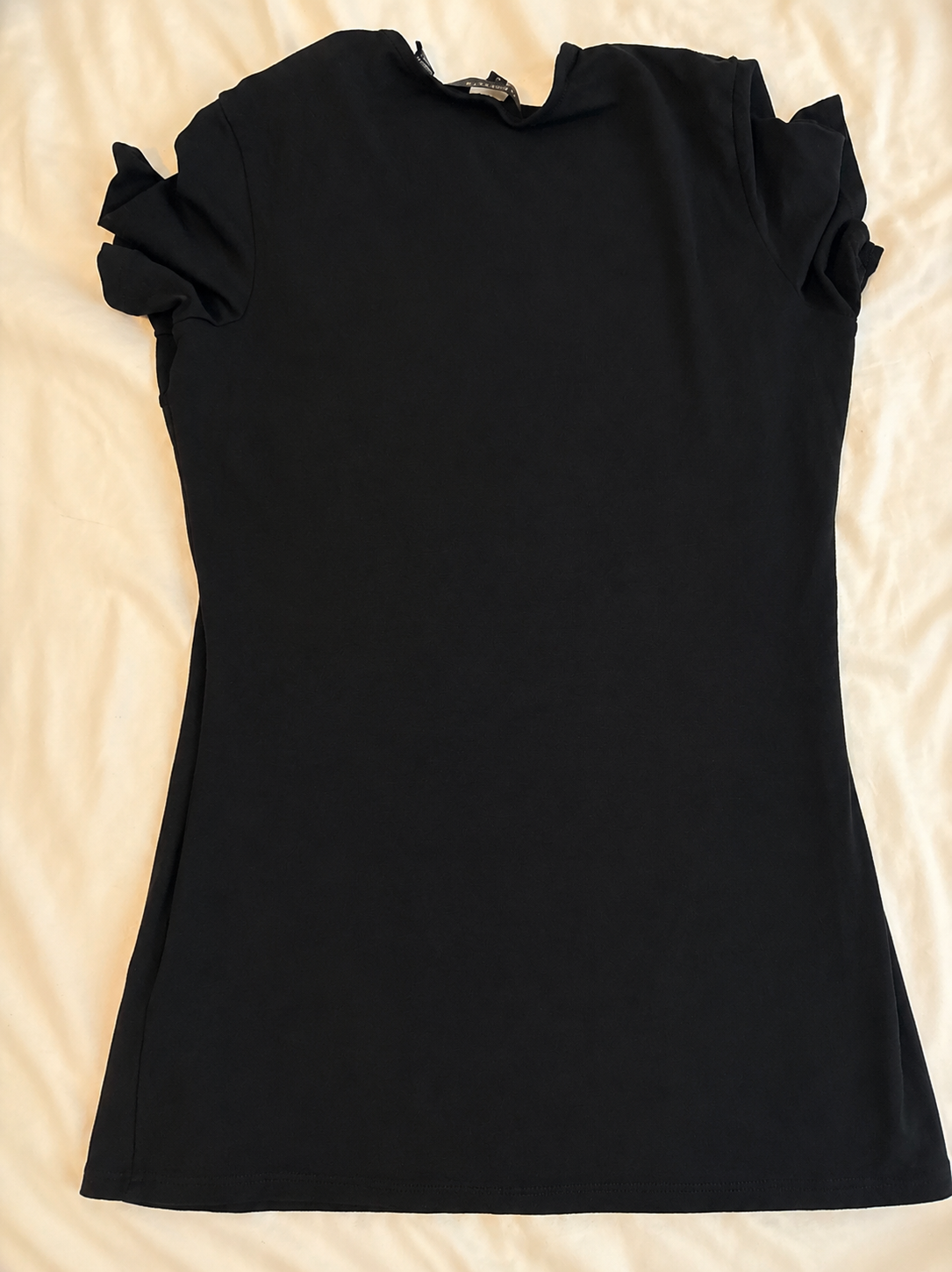 Black Top with Dainty Floral Embrodiery