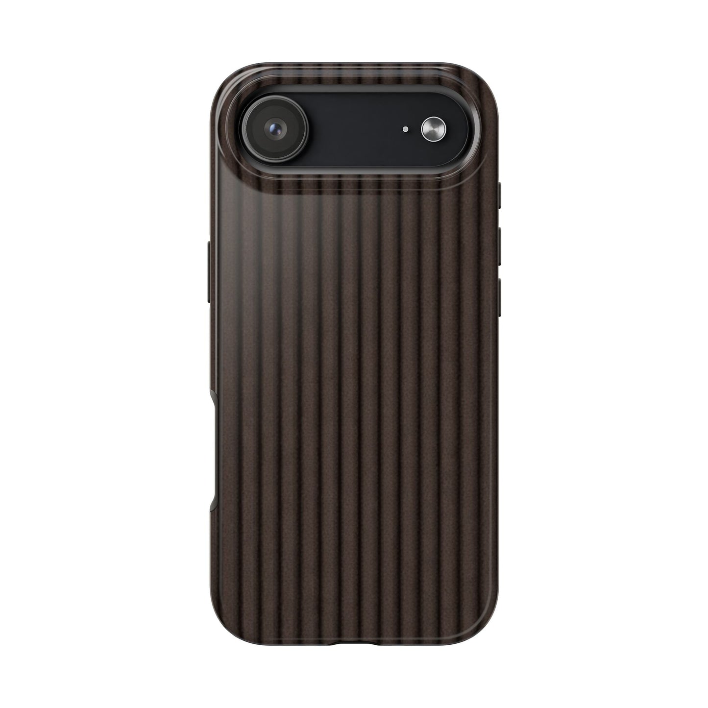 Ribbed Dark Brown Tough Phone Case – Slim Protective Mobile Cover