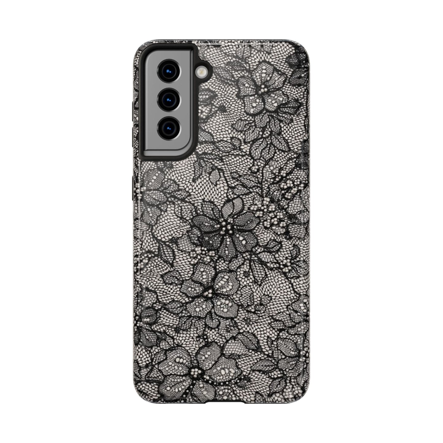 Black Floral Lace - Protective Phone Case