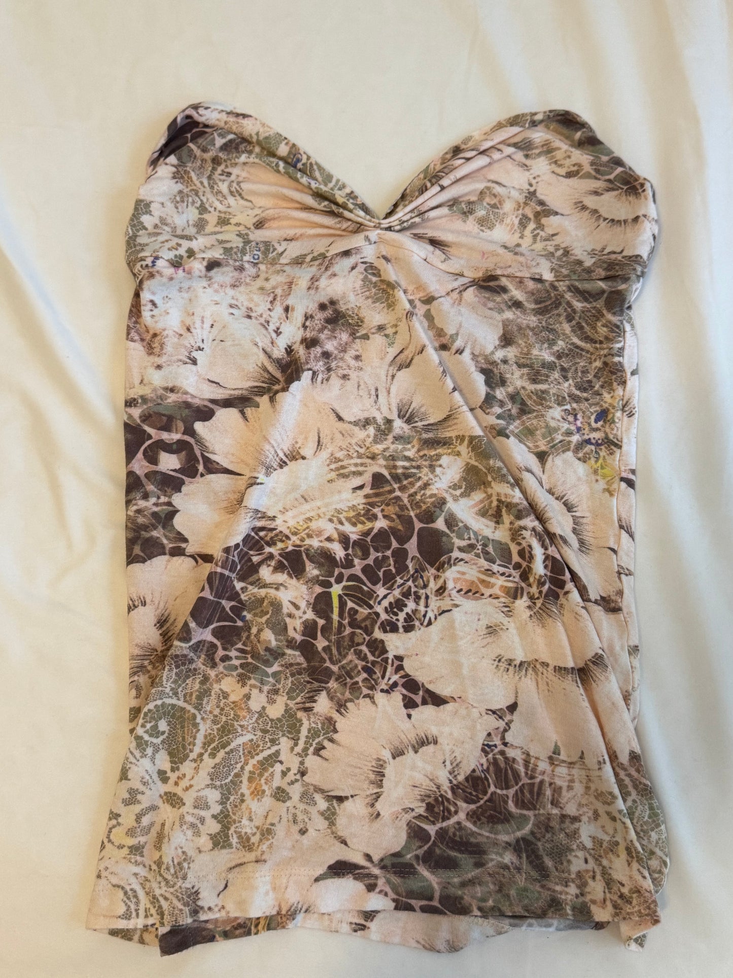 Floral Beige Tube Top