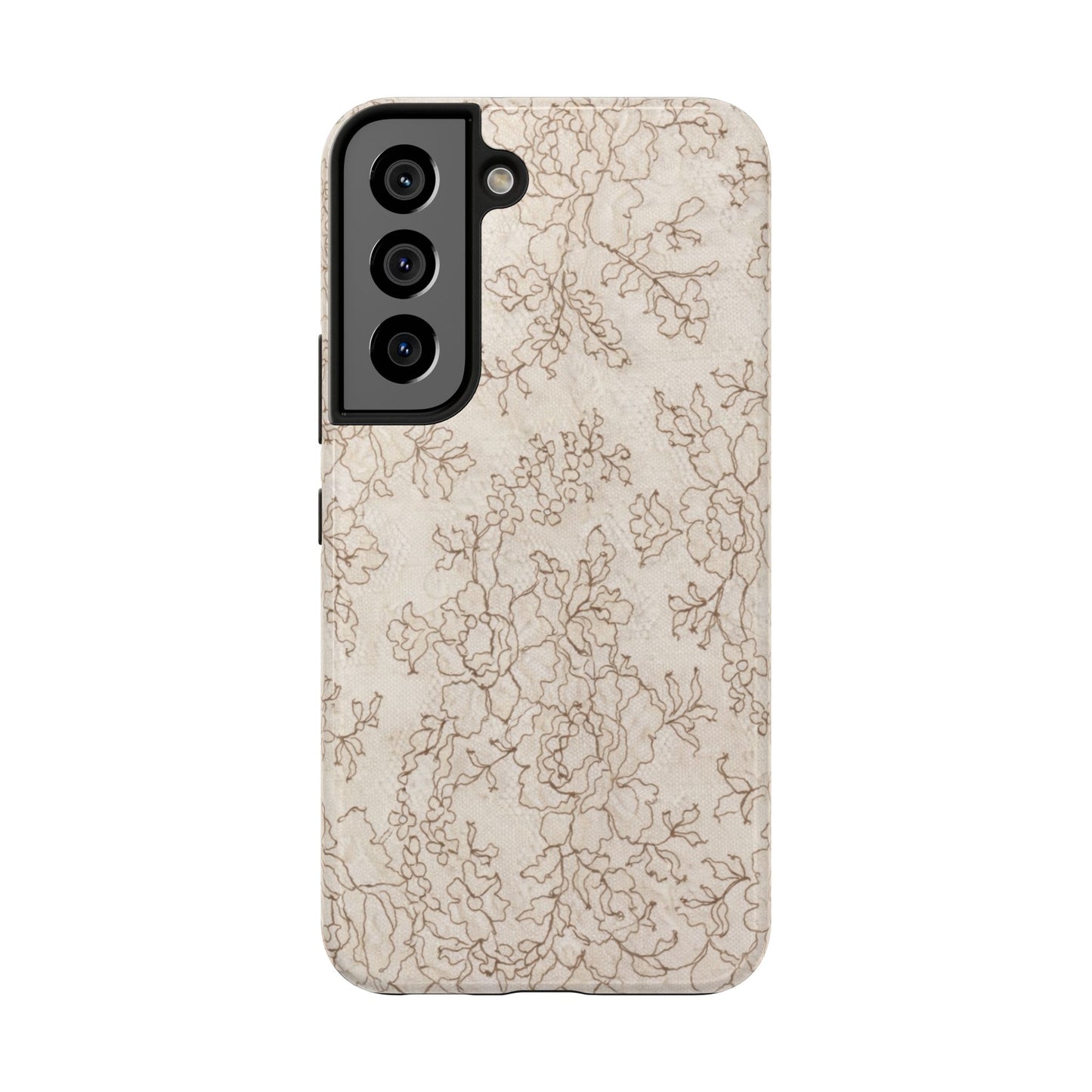 Vintage Beige Lace - Protective Phone Case
