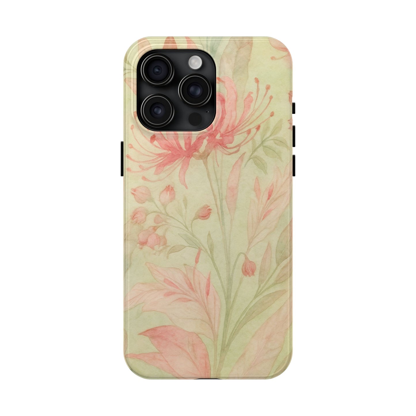 Pink Mint Floral - Protective Phone Case