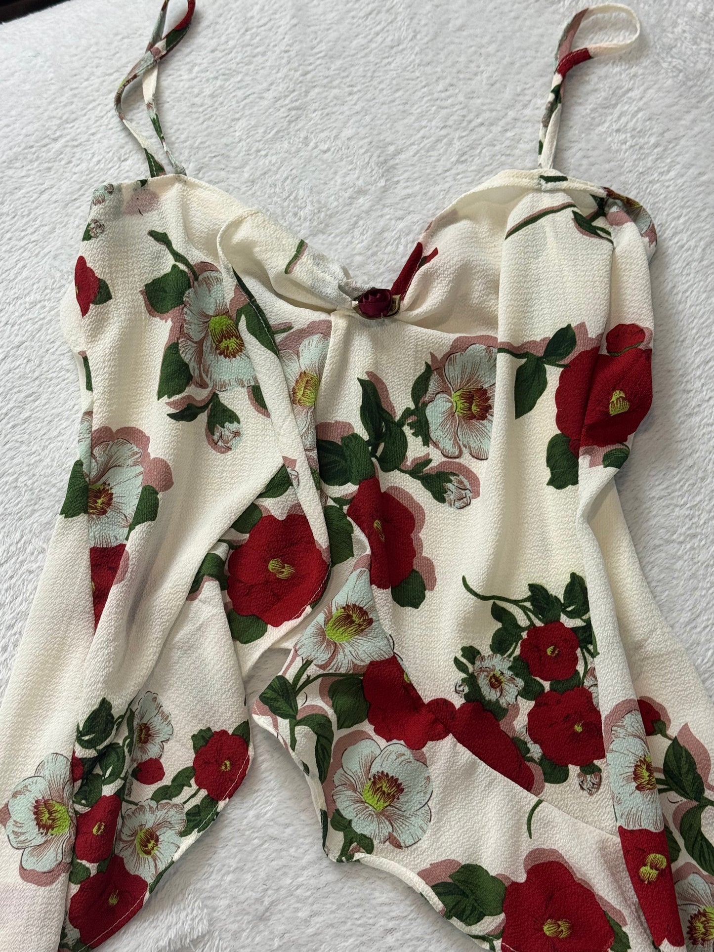 Flowy Floral Top with Adjustable Tie Back