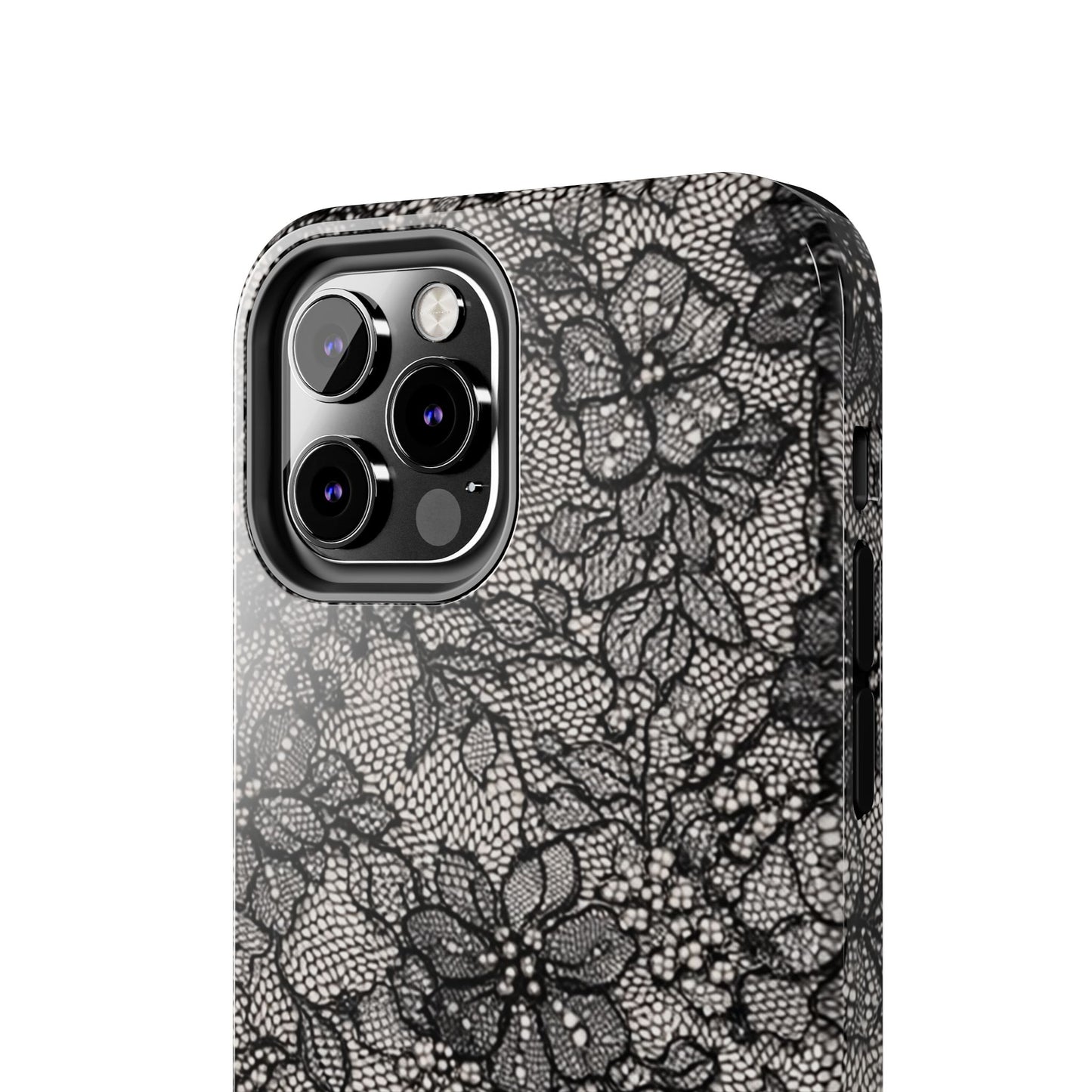 Black Floral Lace - Protective Phone Case