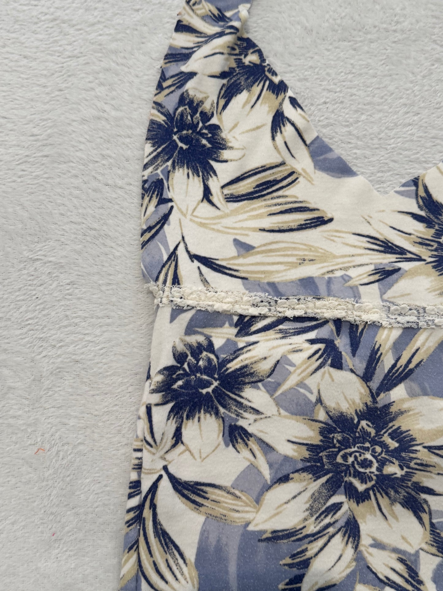 Blue and White Floral Halter Top