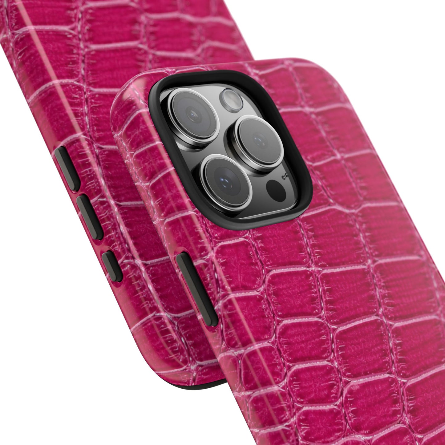 Pink Crocodile Pattern - Protective Phone Case