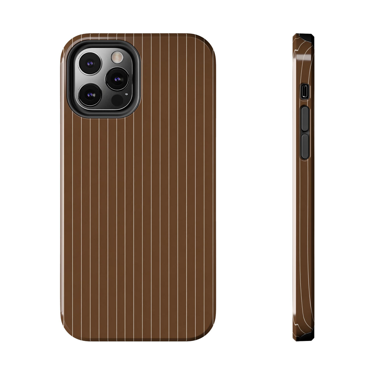 Brown Pinstripe - Protective Phone Case