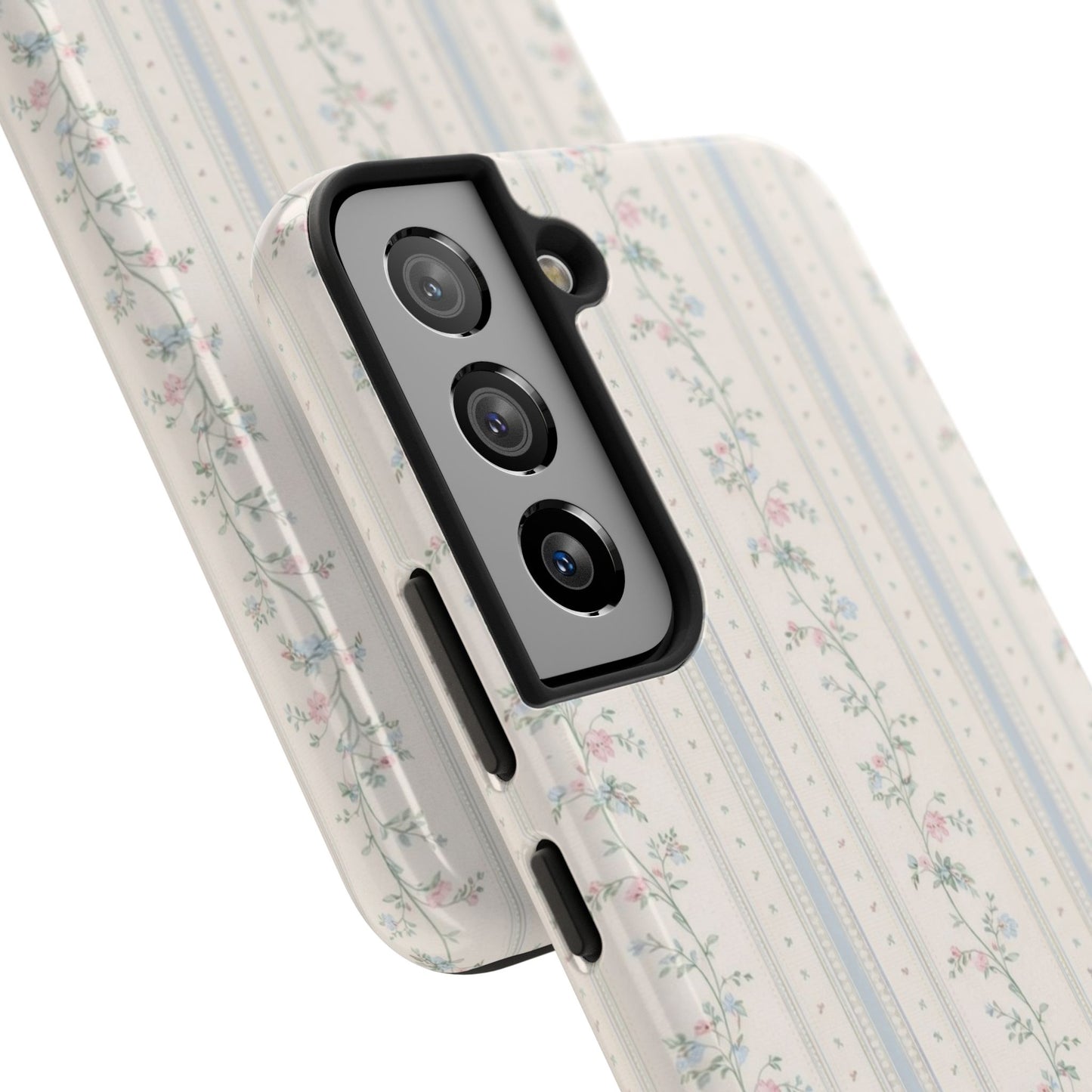 Vintage Floral Stripes - Protective Phone Case