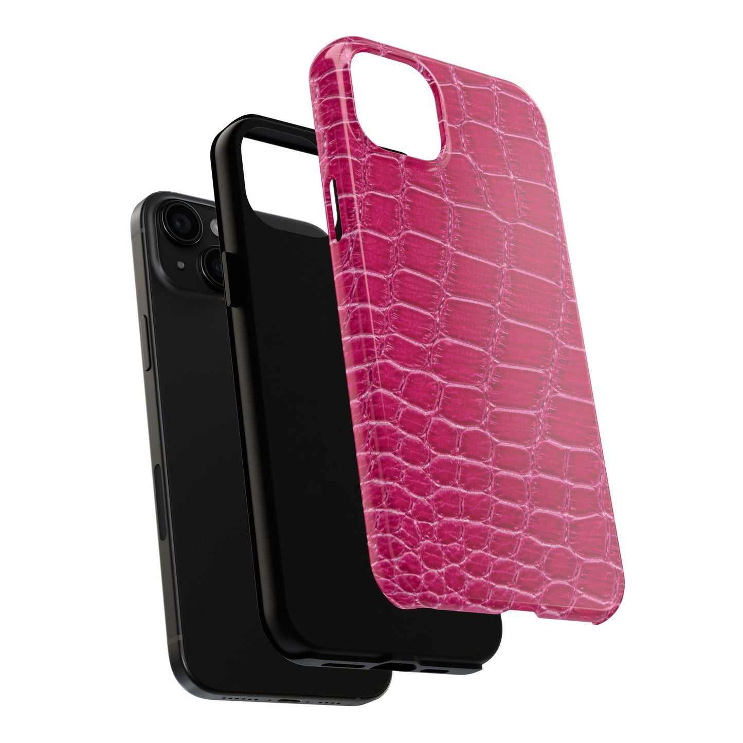 Pink Crocodile Pattern - Protective Phone Case