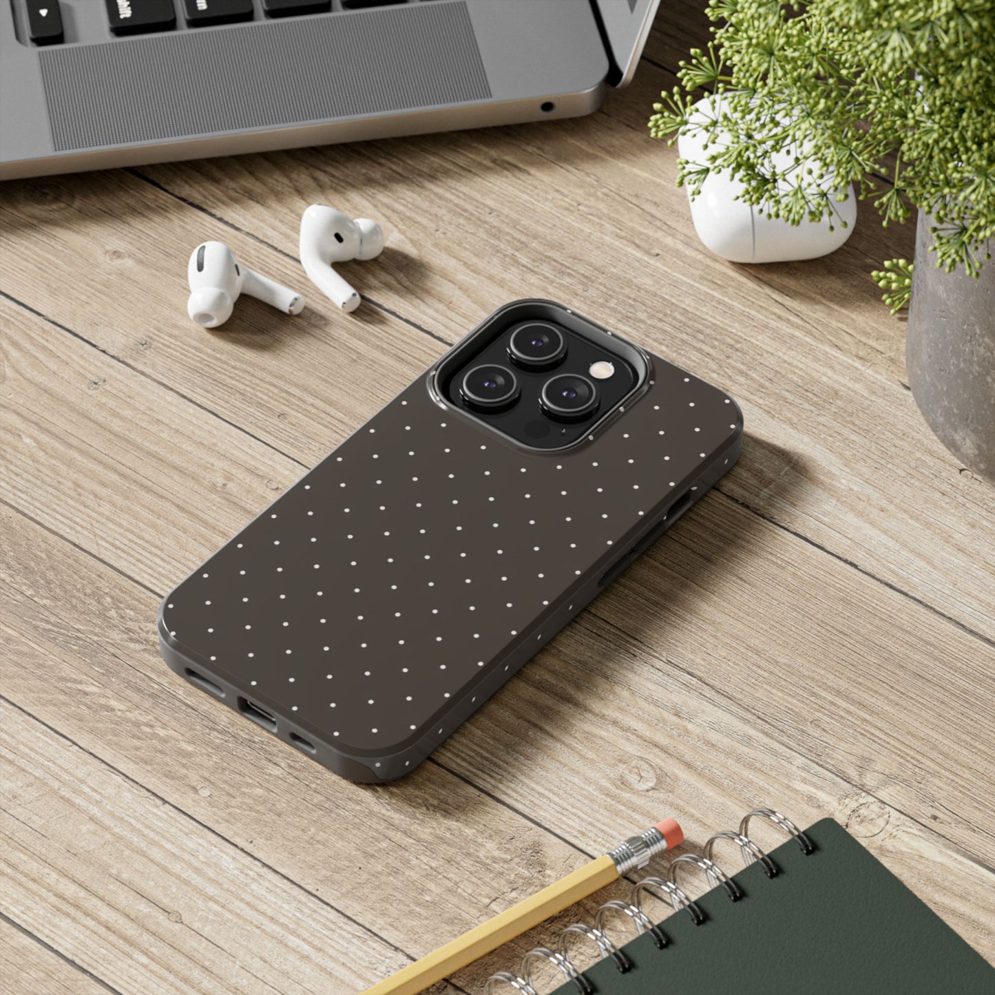 Brown Mini Polka Dot - Protective Phone Case