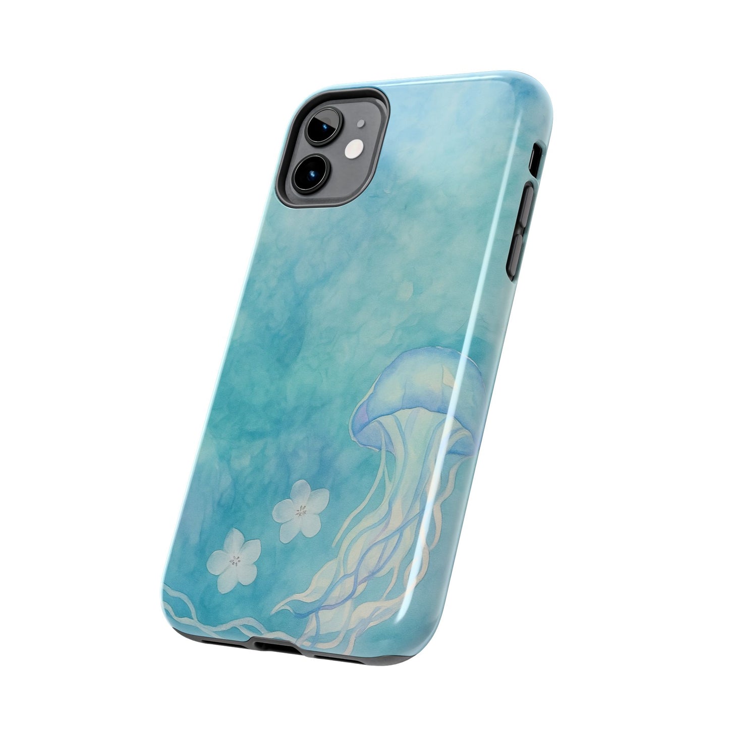 Sea-Blue Jellyfish - Protective Phone Case