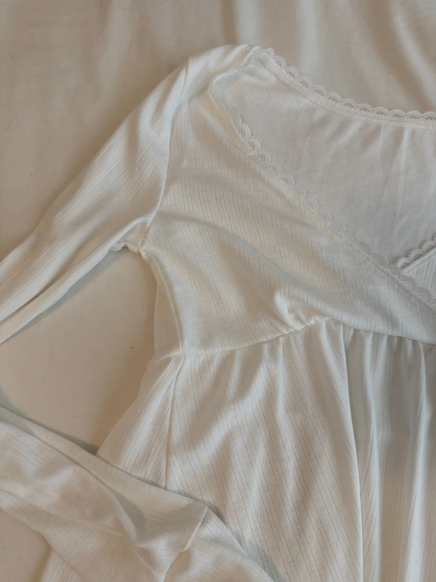 White Long Sleeve Top with Lace