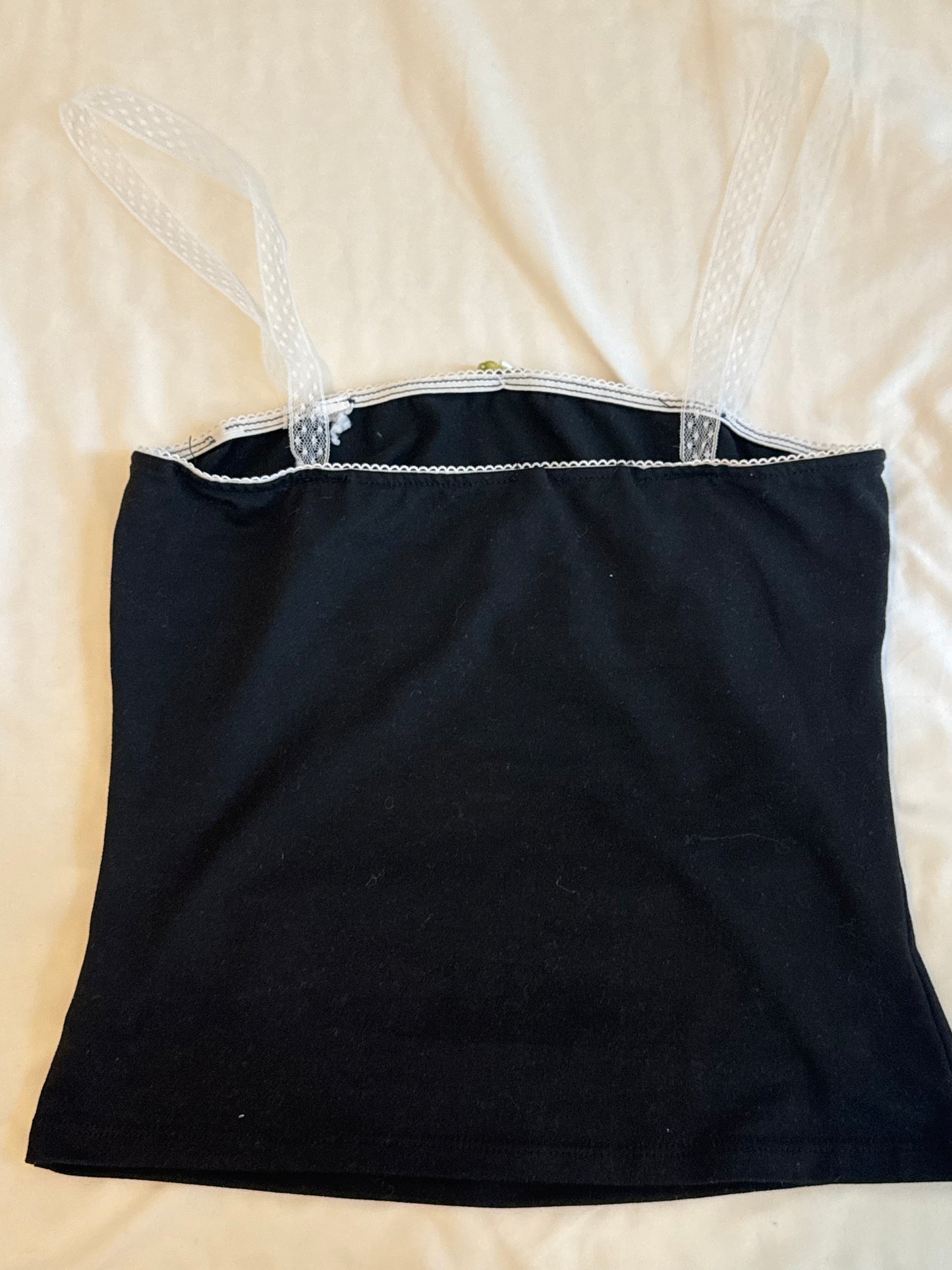 Black Cami with Rose and Lace