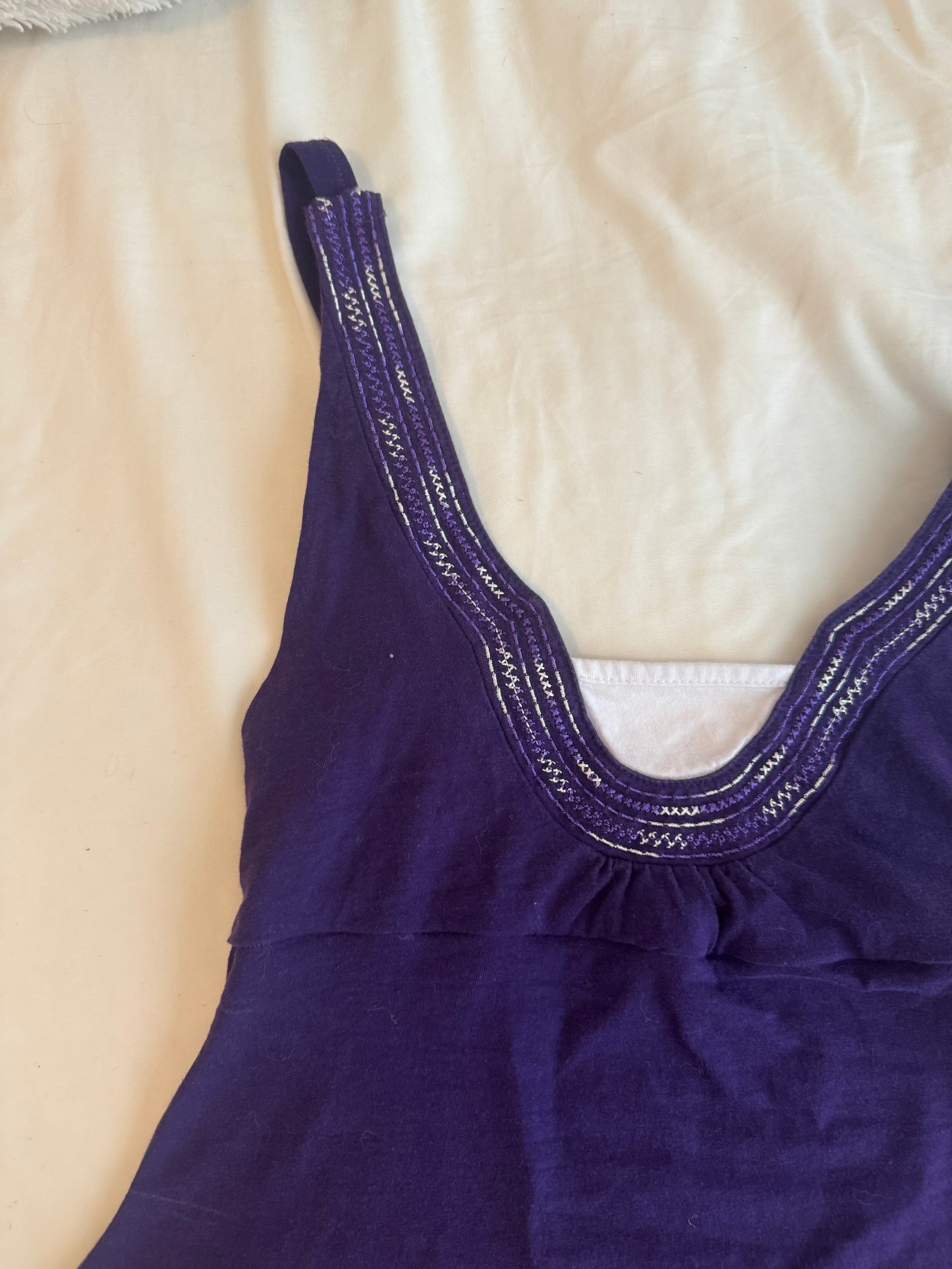 Purple Top with Embroidery