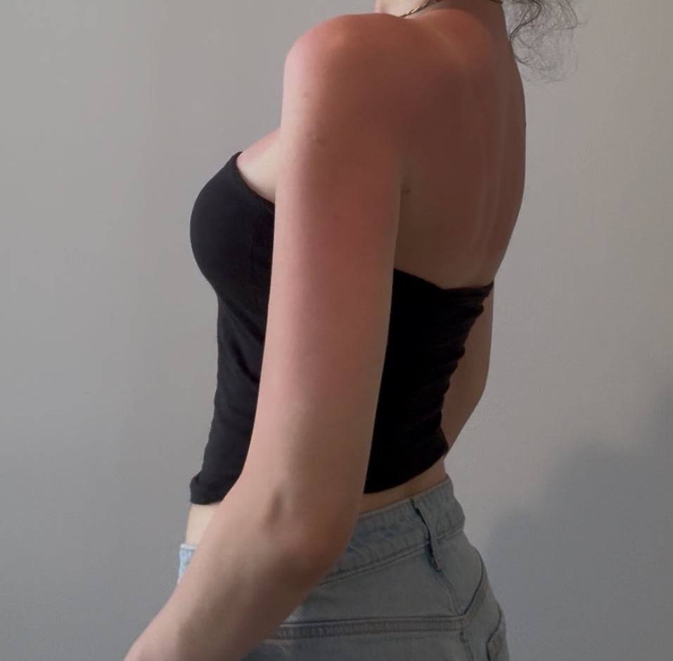 Black Tube Top with Middle Seam